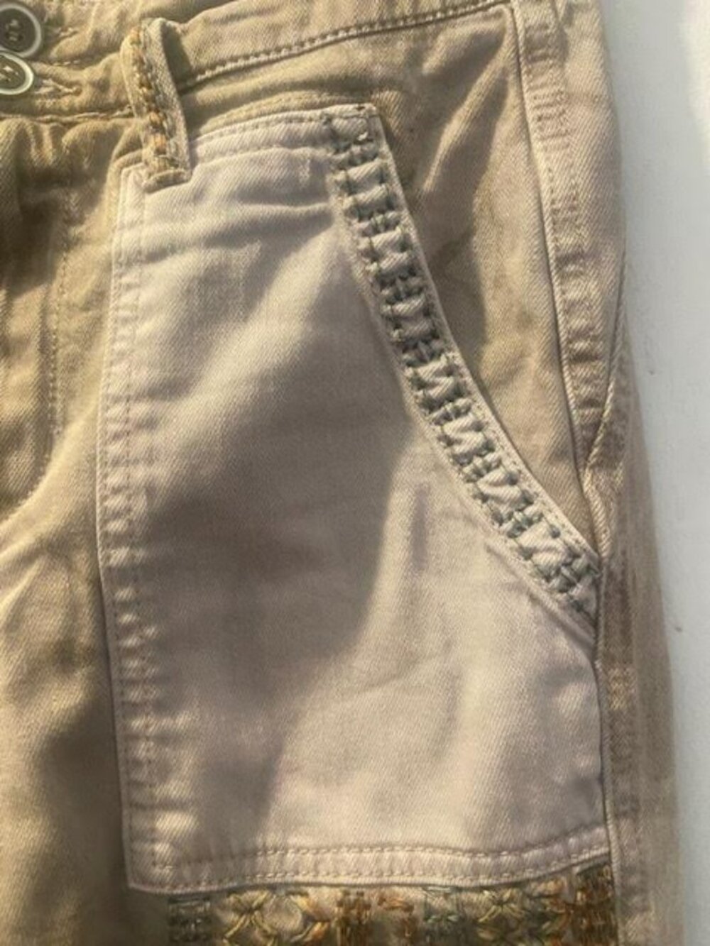 Pilcro by Anthropologie Beige Patchwork Cargo Pants - Picture 4 of 13